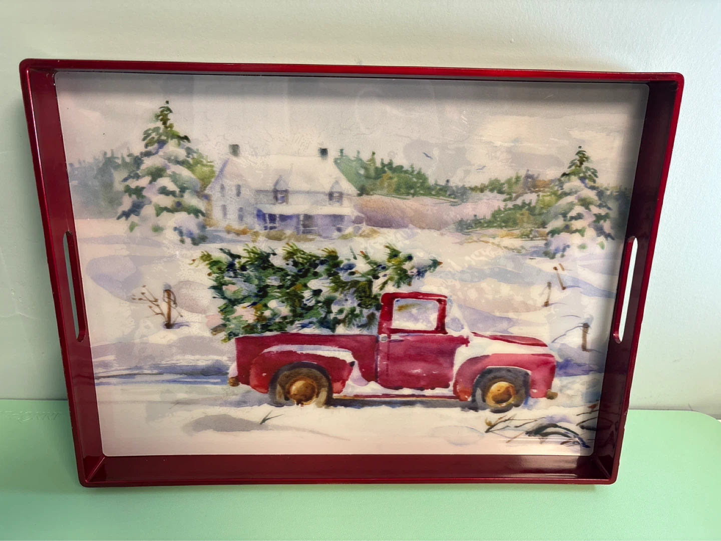 Decorative Holiday Serving Tray, Coffee Table Tray, Home Decor
