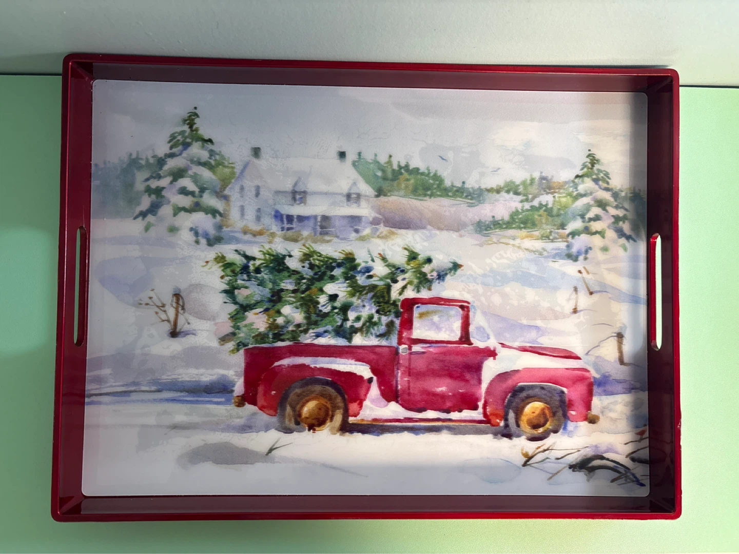 Decorative Holiday Serving Tray, Coffee Table Tray, Home Decor - photo 2