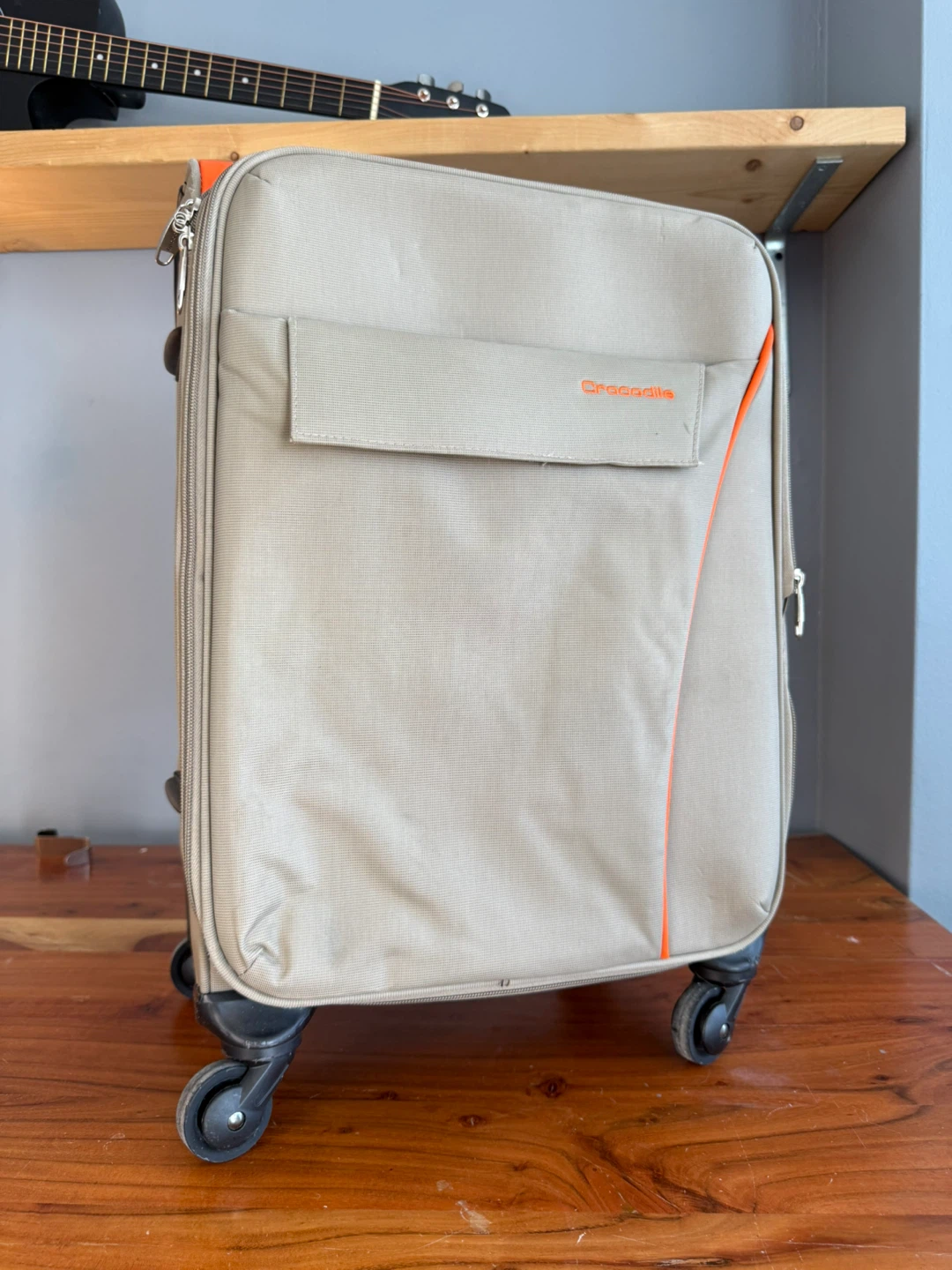 Crocodile Luggage - Tan with Orange Trim