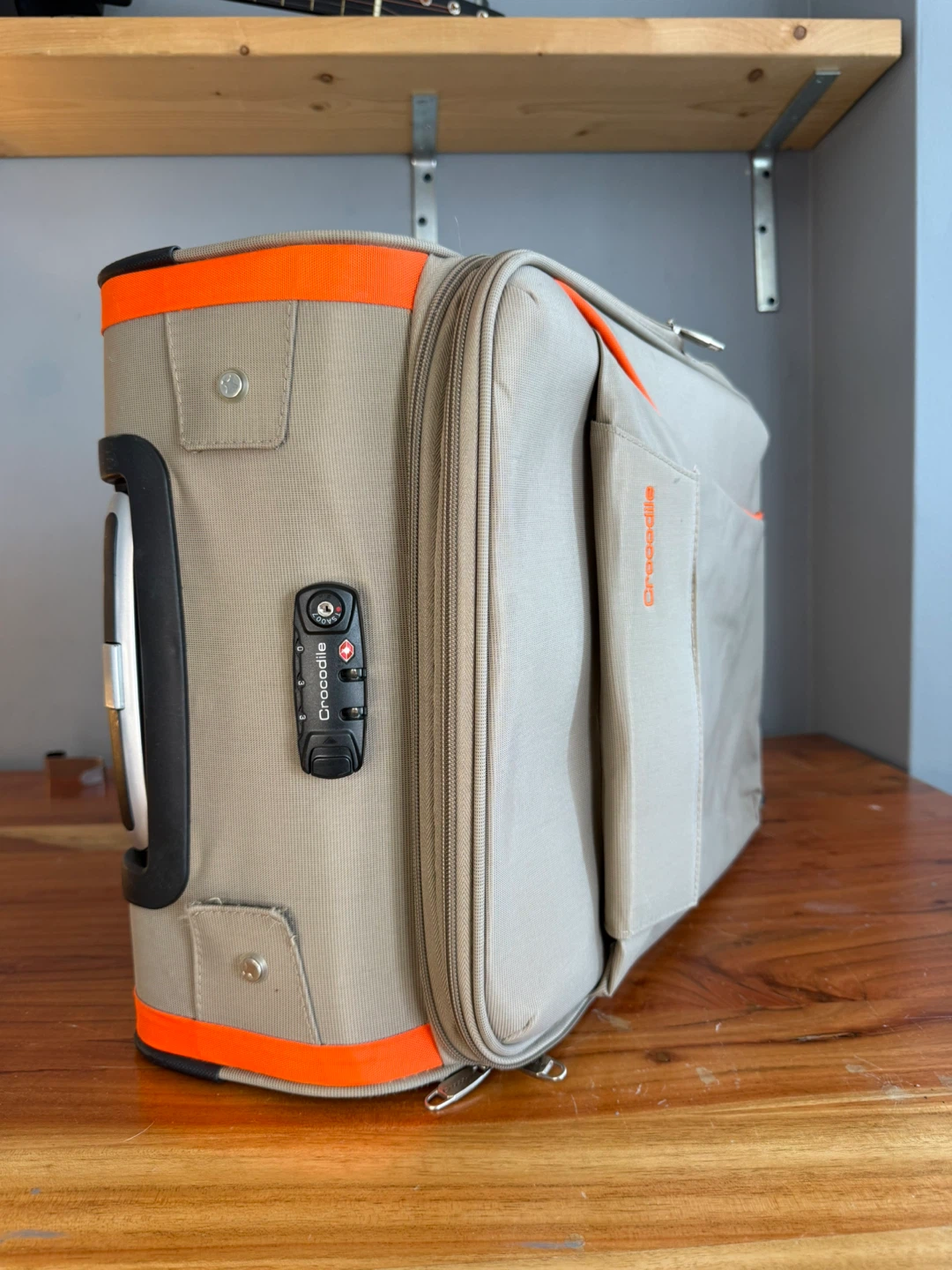 Crocodile Luggage - Tan with Orange Trim - photo 2