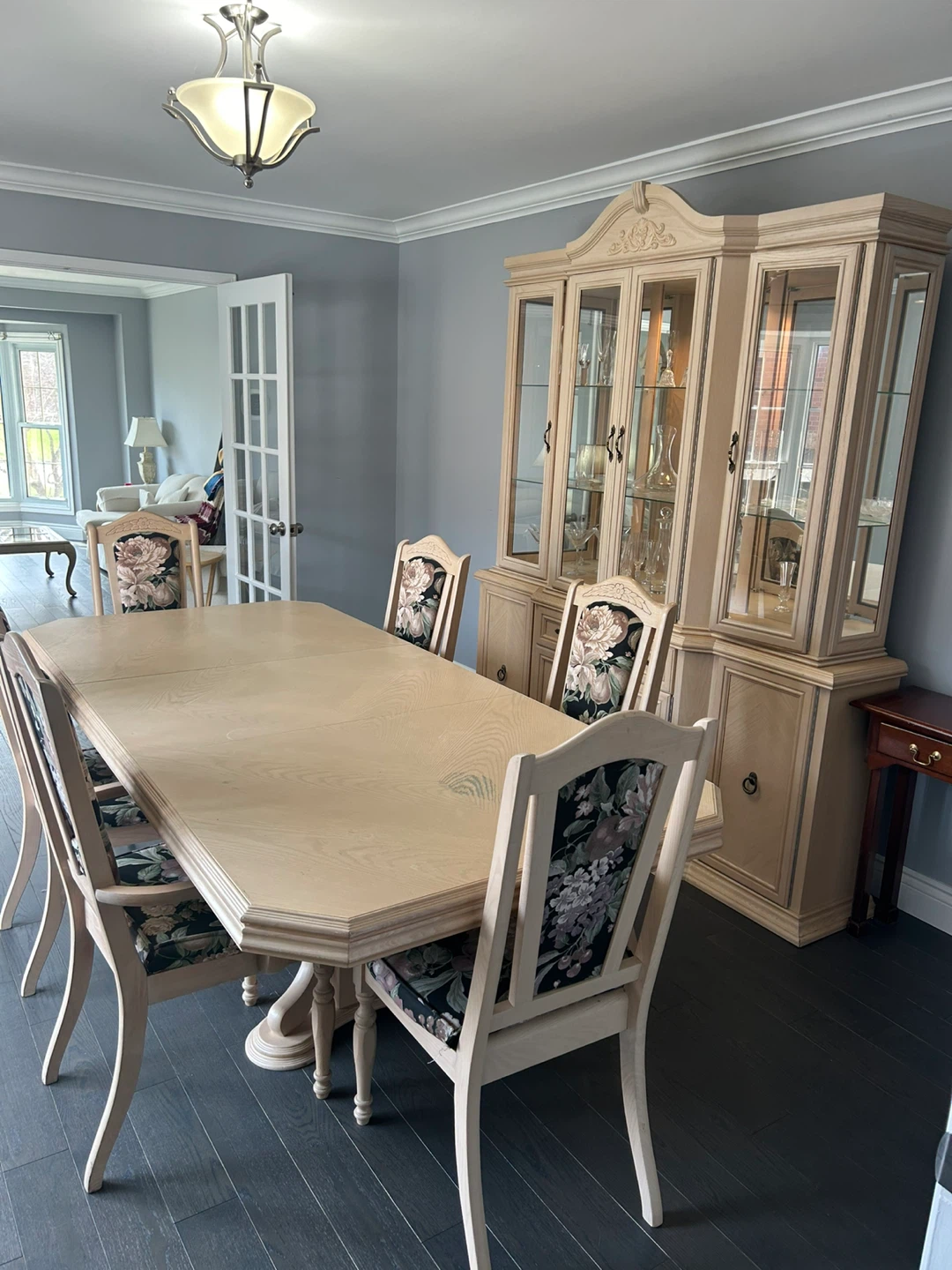 Dining Table, Hutch Set with Chairs, - photo 2