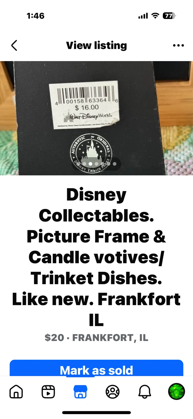 Disney world 3-piece Collection: Frame & 2 Glass Votives - photo 3