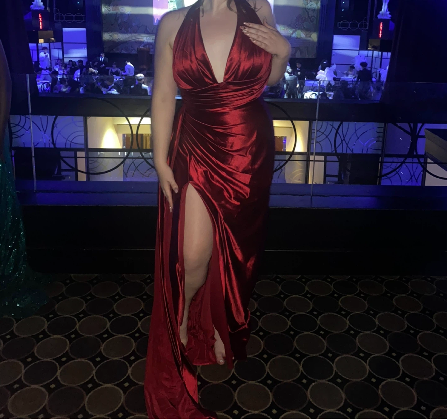 Red Halter Prom Dress - XL