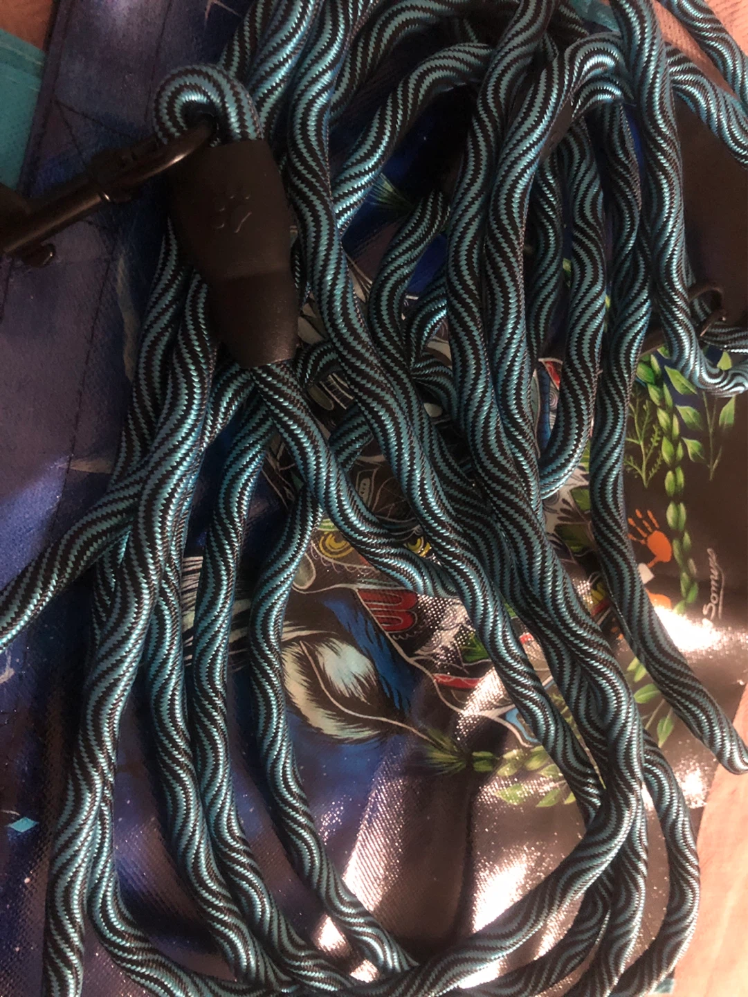 New-Blue and Black 20 ft Striped Dog Leash - photo 3