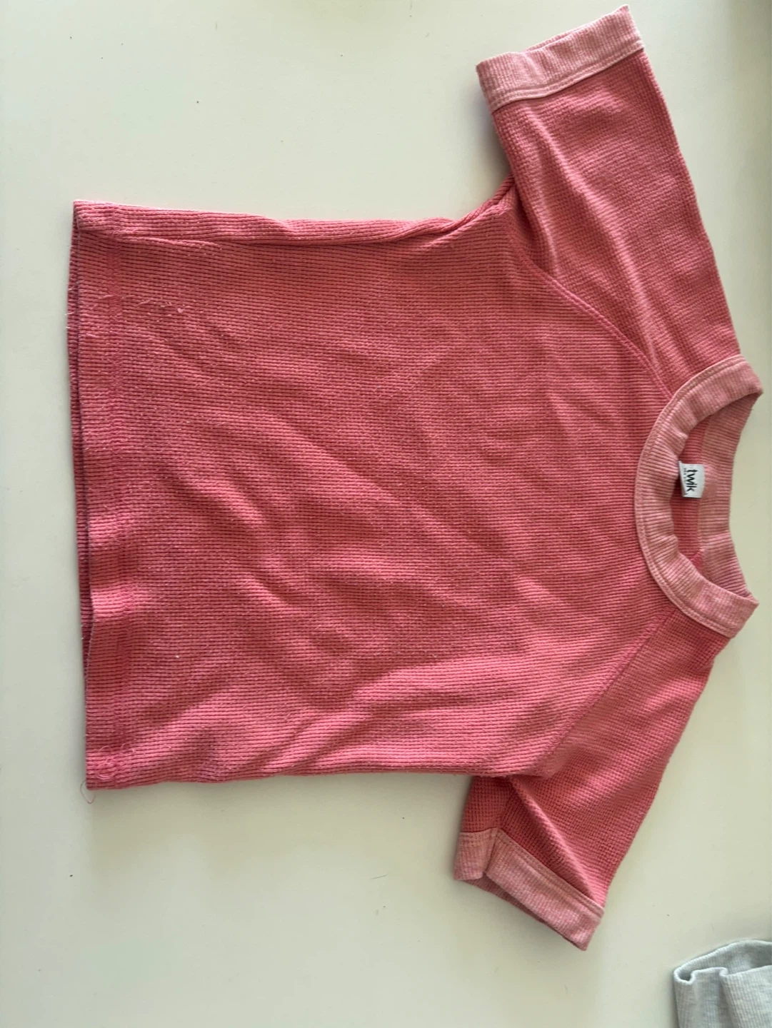 Twik Pink Waffle Knit Long Sleeve Shirt XS