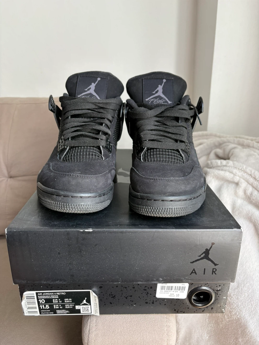 Jordan 4 Retro Black Cat (2020) size 10 - photo 2