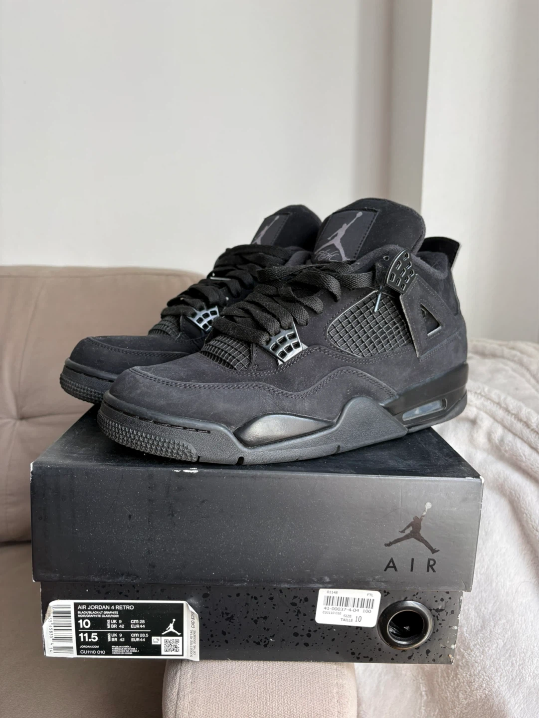 Jordan 4 Retro Black Cat (2020) size 10