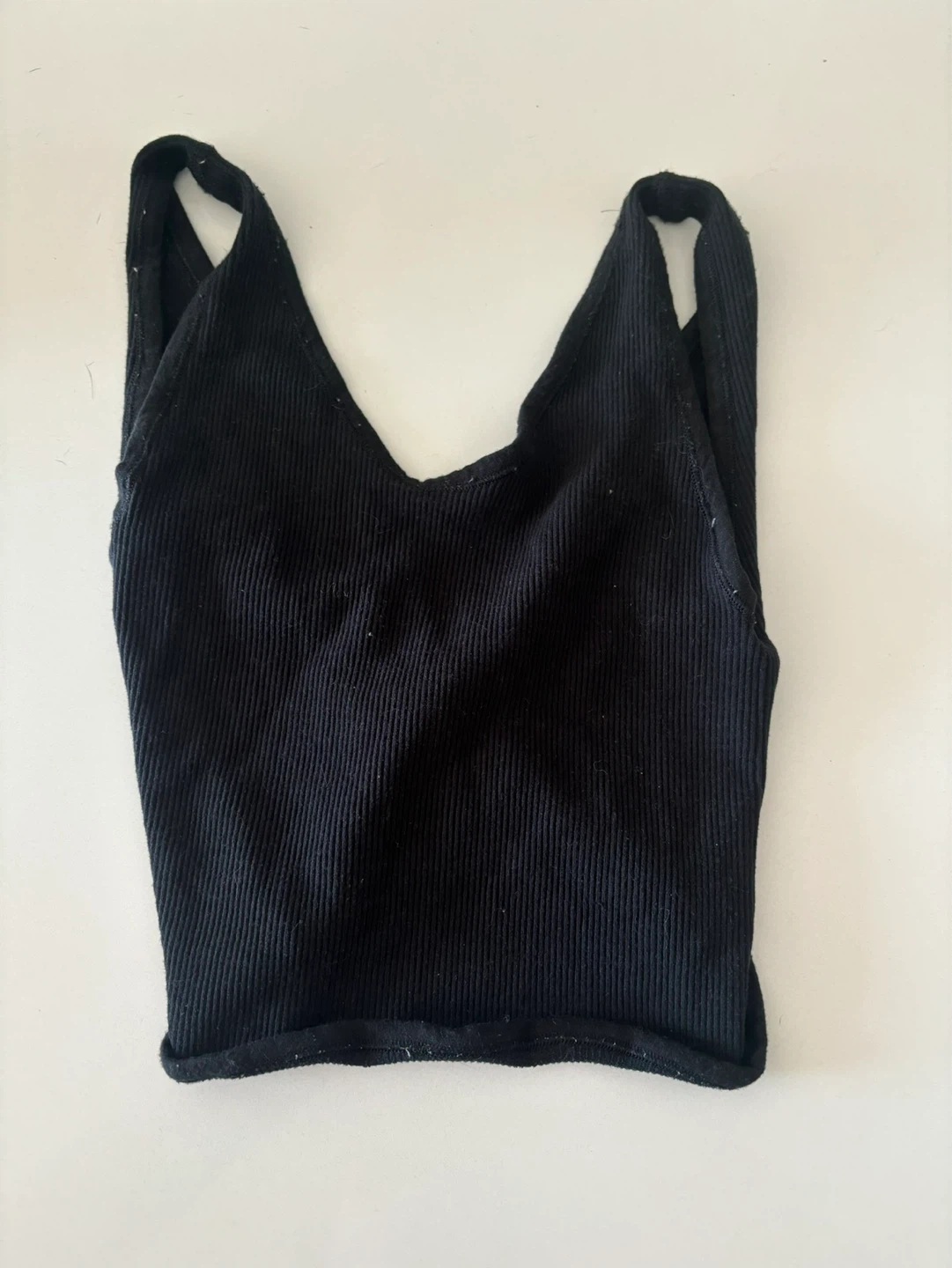 Black ribbed tank top XS