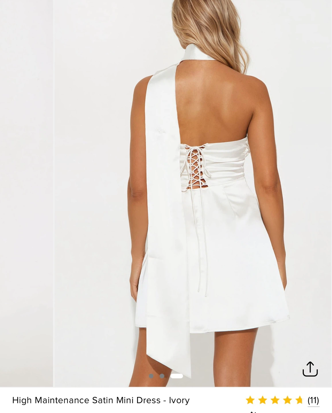 Fashion Nova High Maintenance Satin Mini Dress - Ivory - photo 5