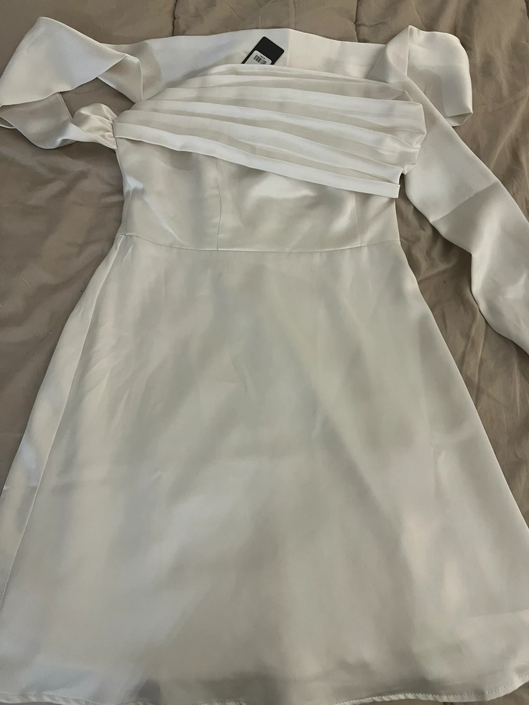 Fashion Nova High Maintenance Satin Mini Dress - Ivory - photo 3