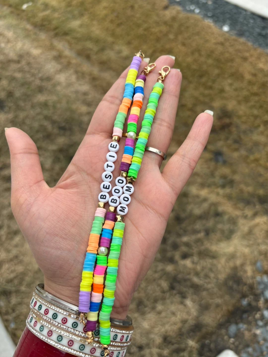 Set of 3 Bracelets - "Mom", "Bestie", "Boo" - photo 2