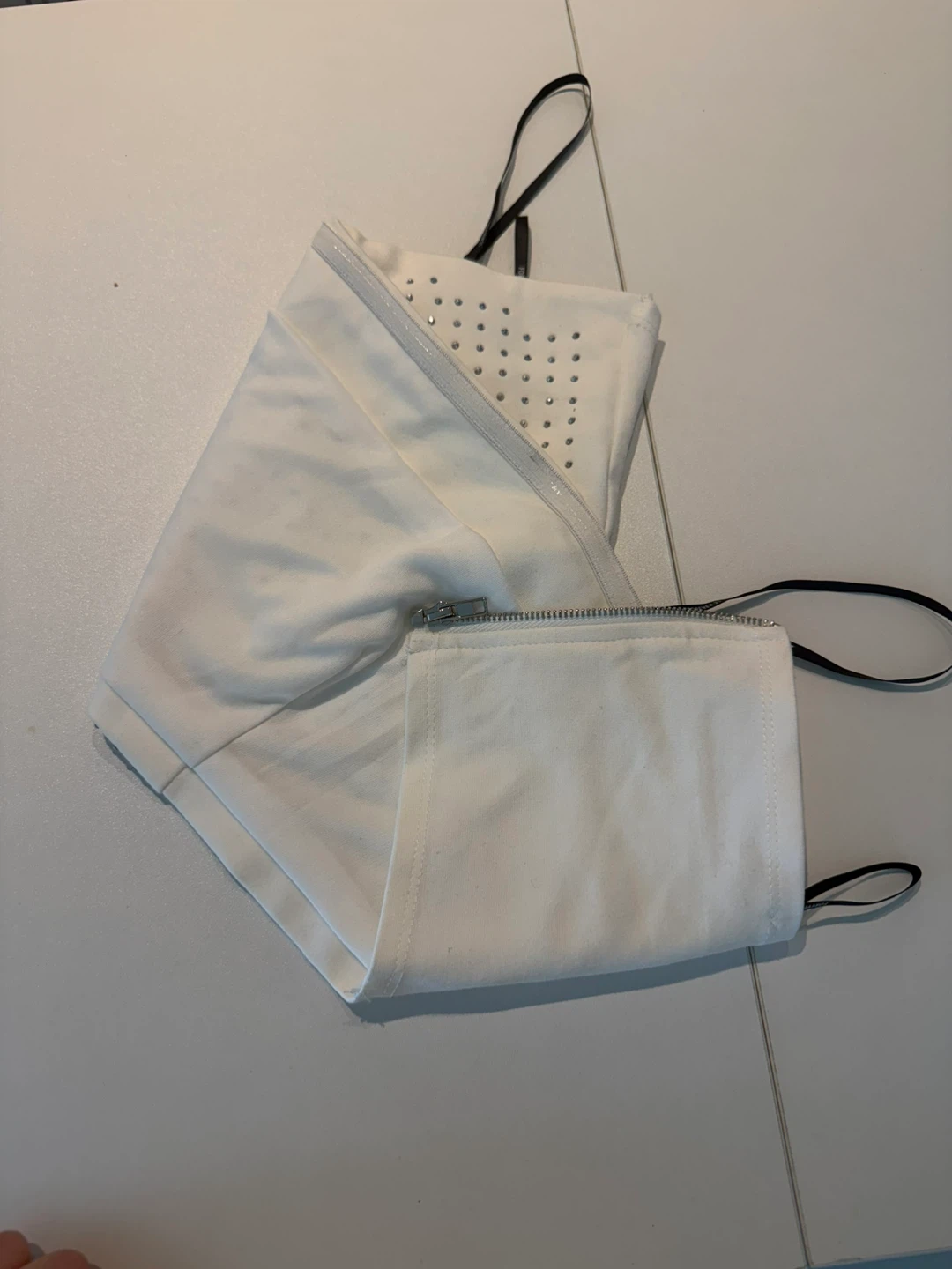 White Rhinestone Crop Top - photo 2