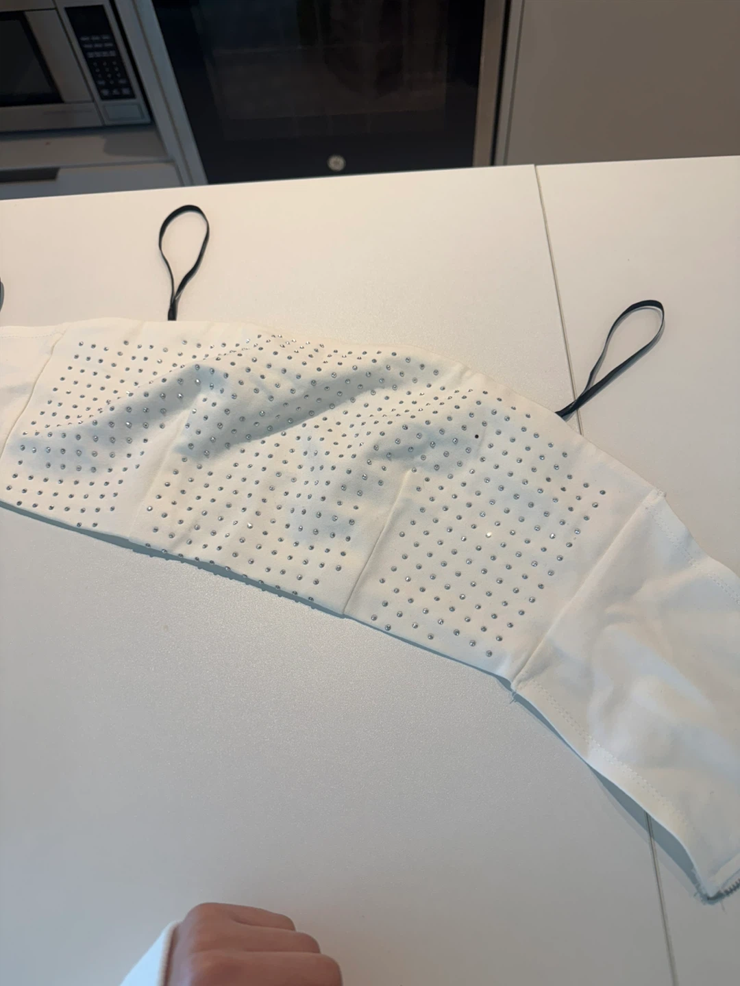 White Rhinestone Crop Top - photo 3