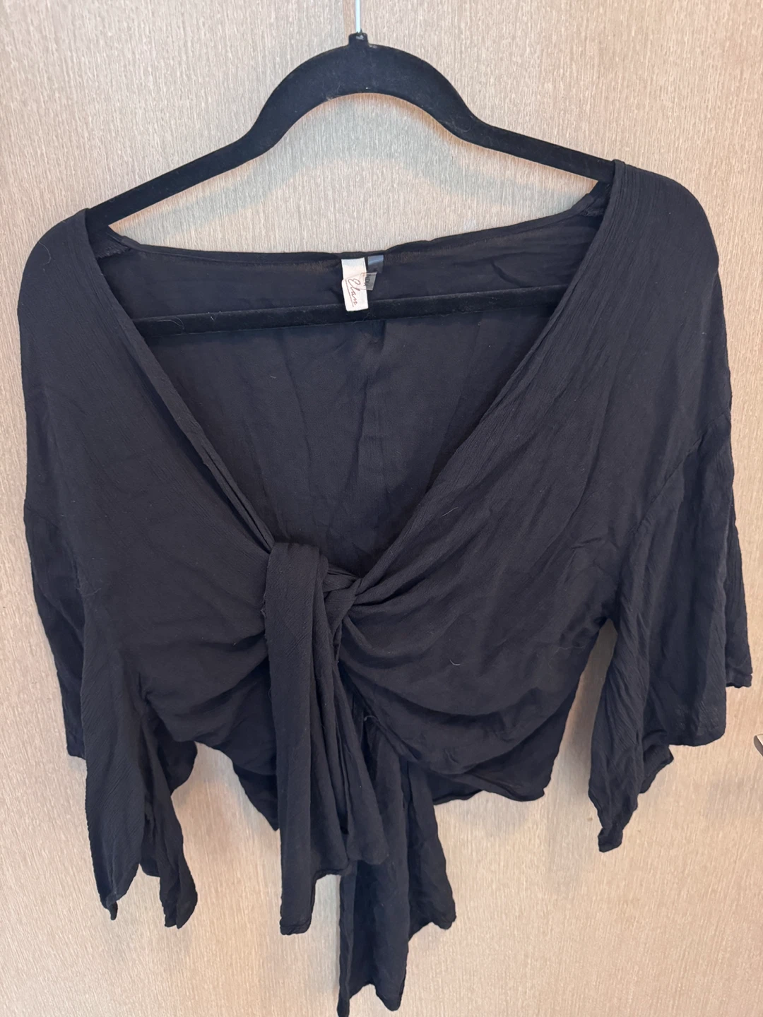 Black Kimono Wrap Top- perfect for bathing suit cover