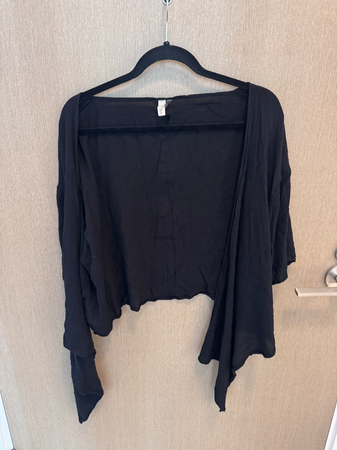 Black Kimono Wrap Top- perfect for bathing suit cover - photo 2