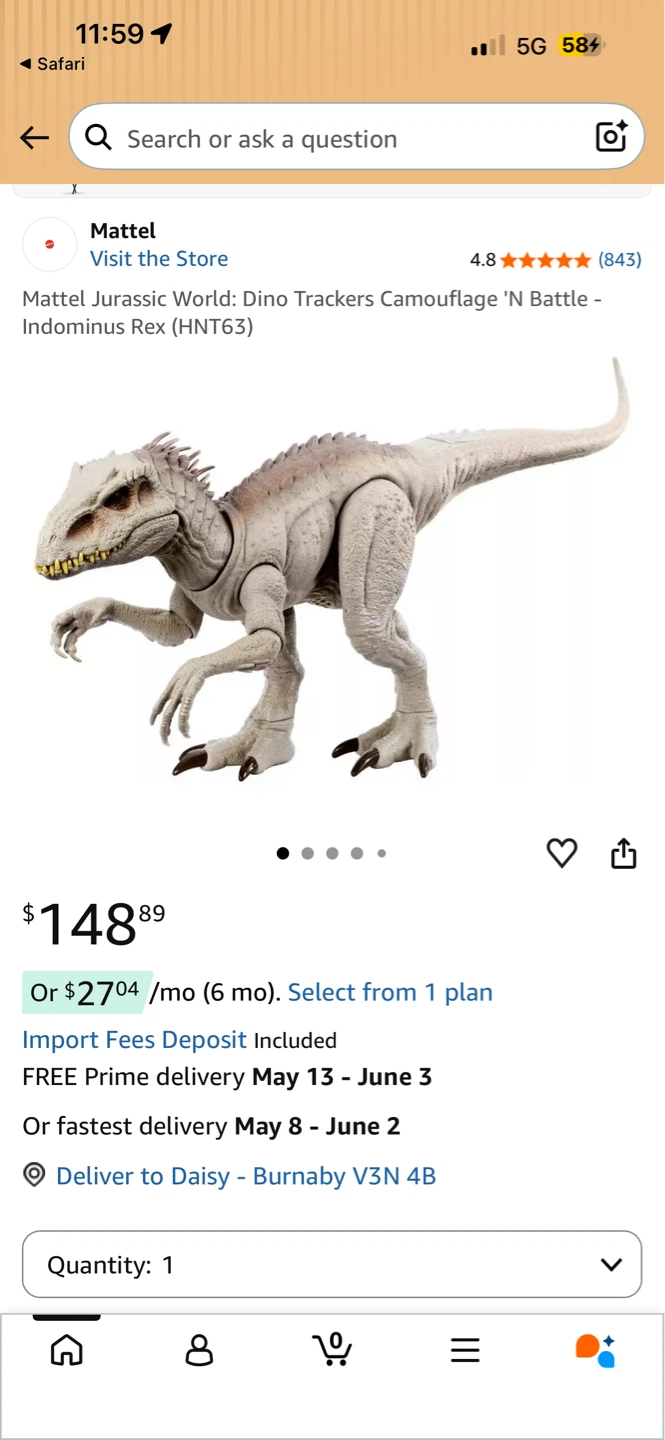 Mattel Jurassic World Dino Trackers Indominus Rex (HNT63)