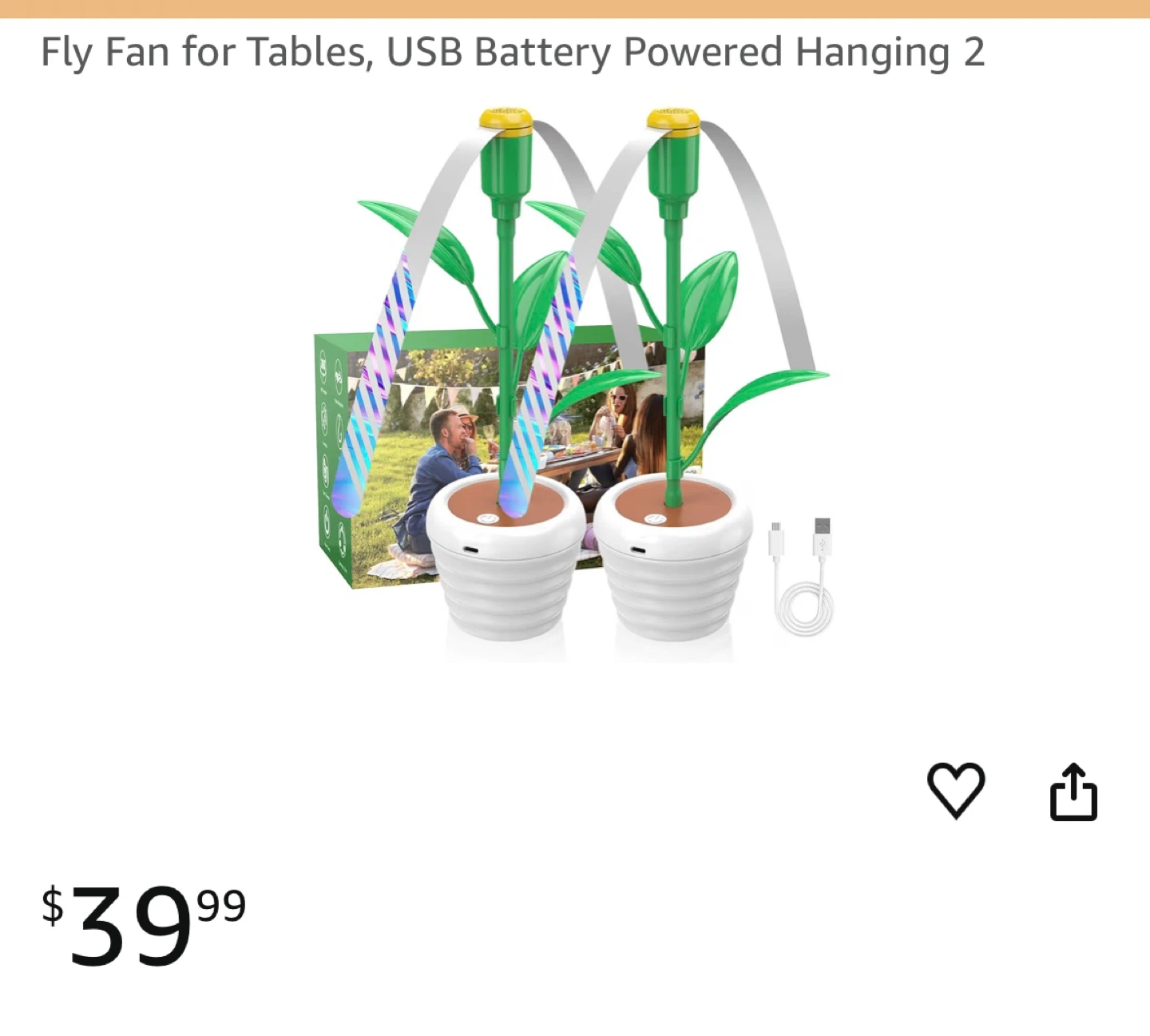 JUTIMER Fly Fans - USB Battery Powered - 9 PCS