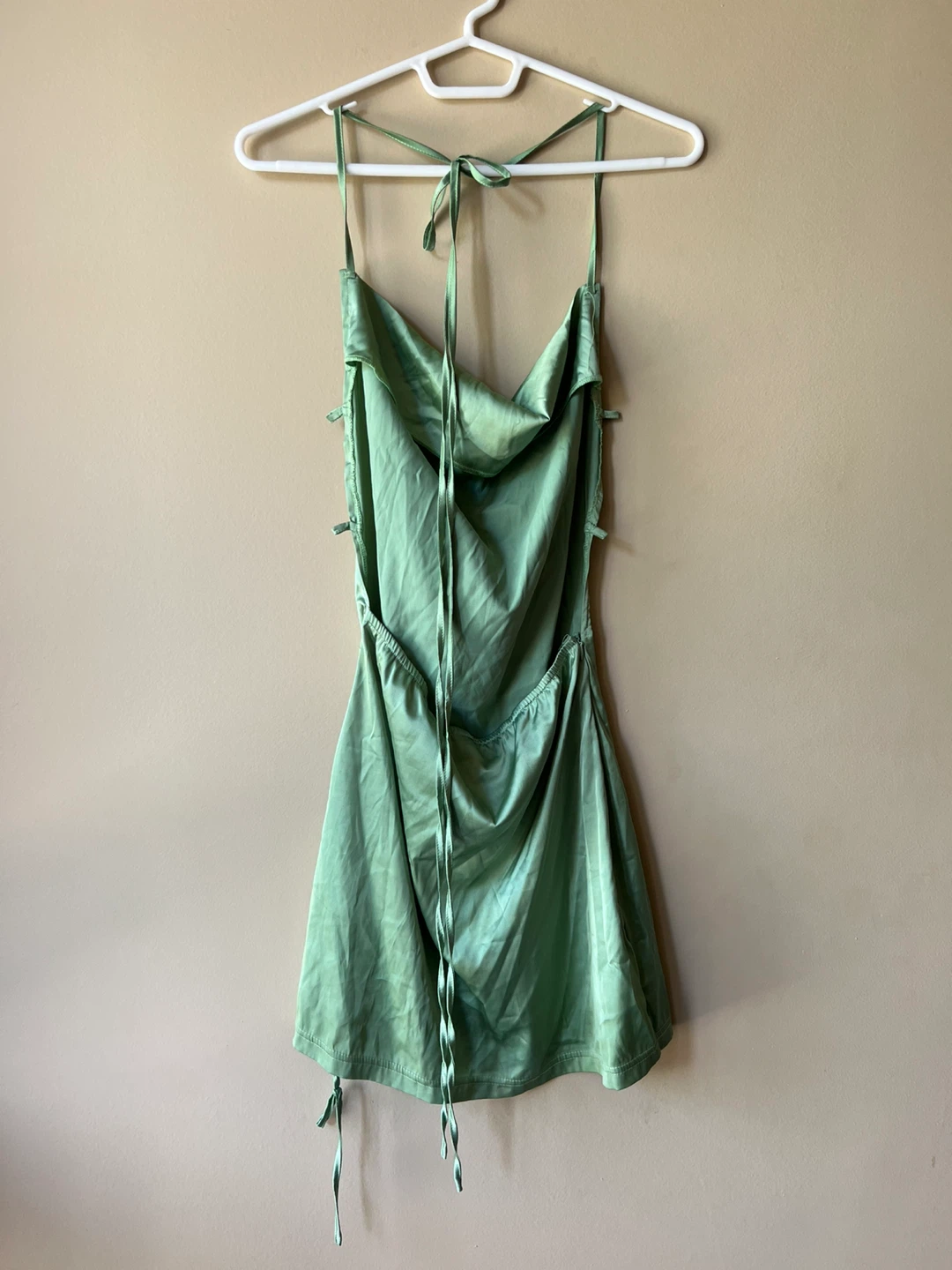 Mint Green Satin Mini Dress - photo 2