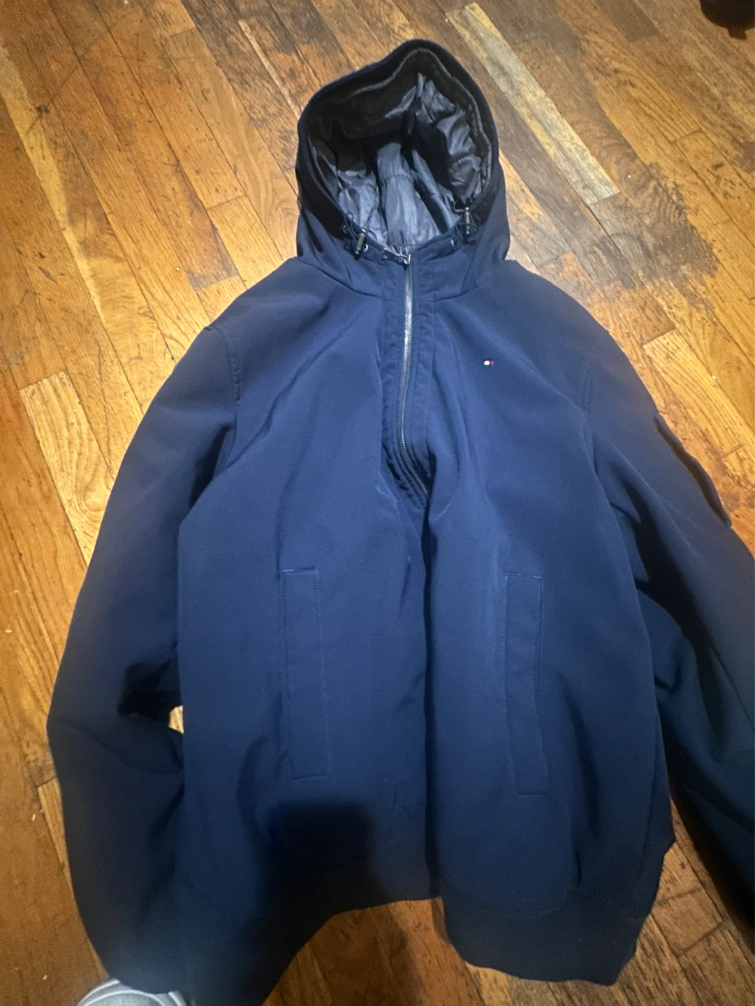 Tommy Hilfiger Navy Blue Hooded Jacket