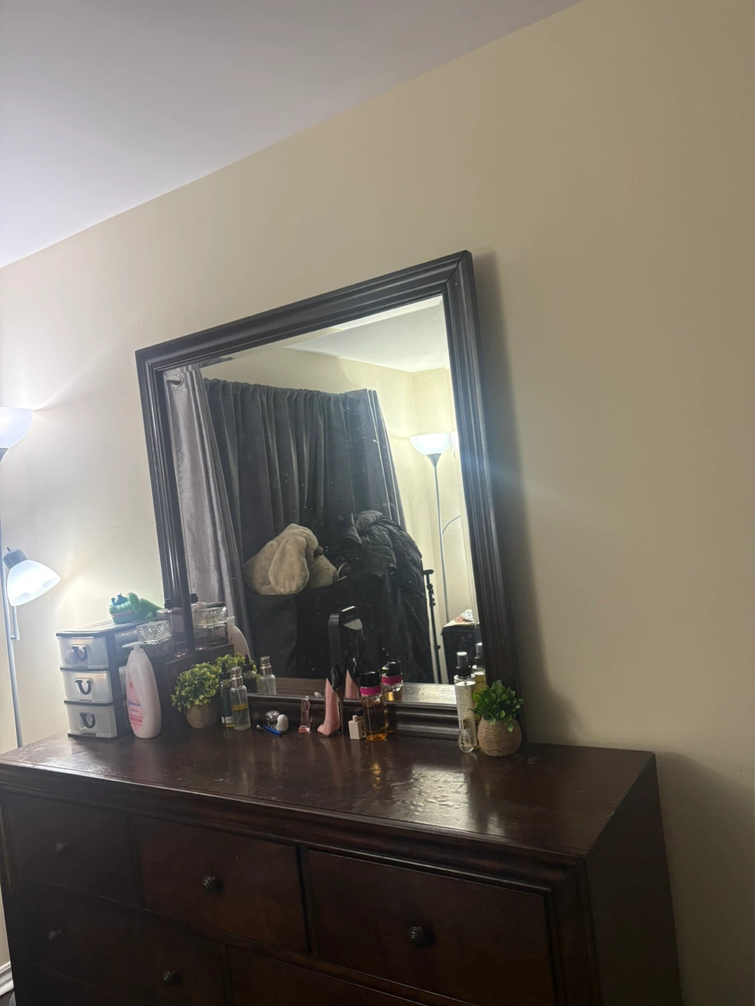 Dark Wood Dresser with Mirror - photo 3