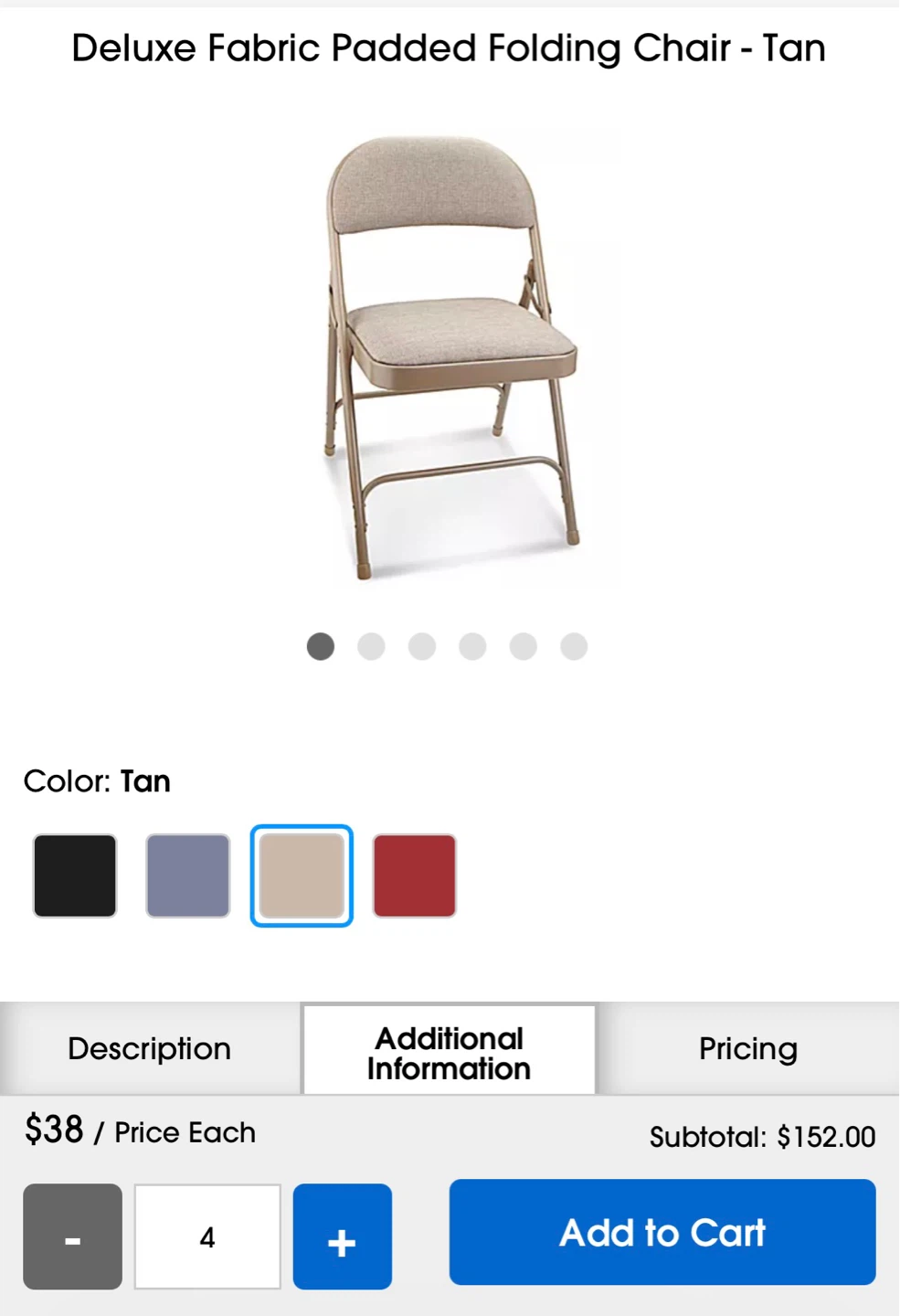 🌱 Deluxe Fabric Padded Folding Chair - Tan - photo 2
