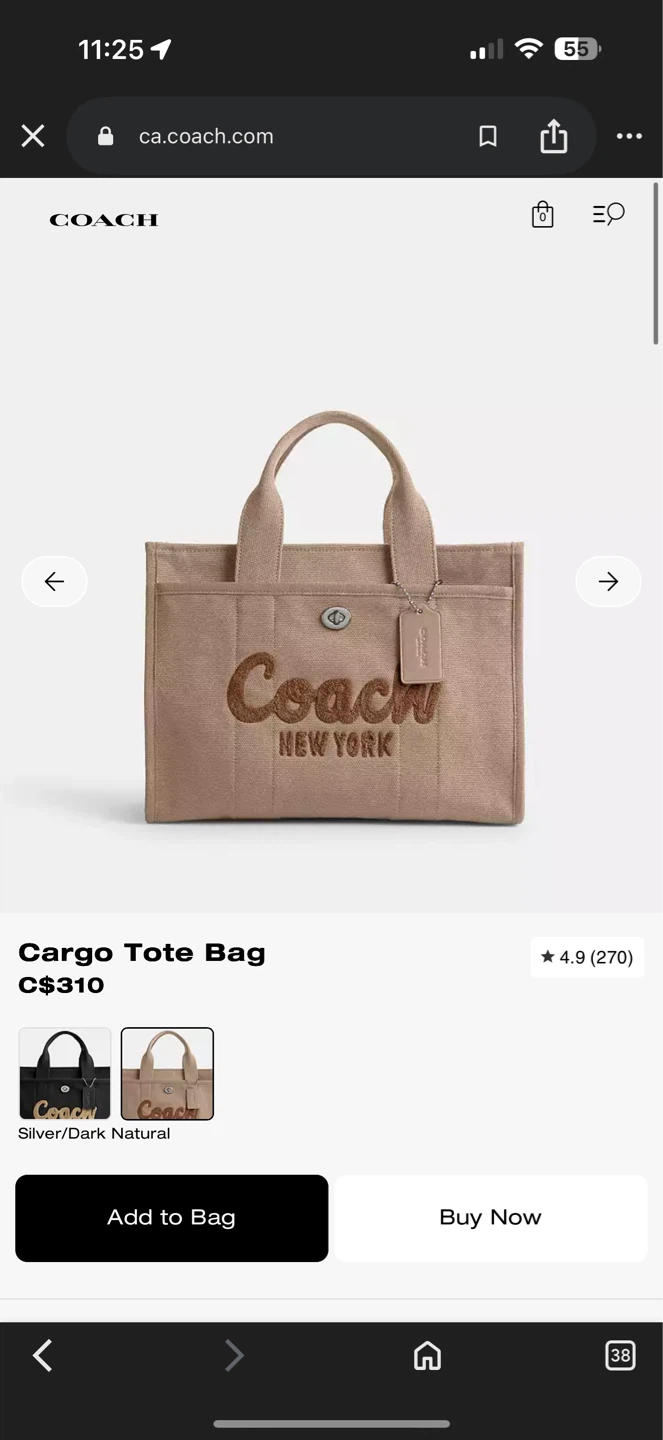 Coach Cargo Tote Bag - Natural Canvas - photo 3