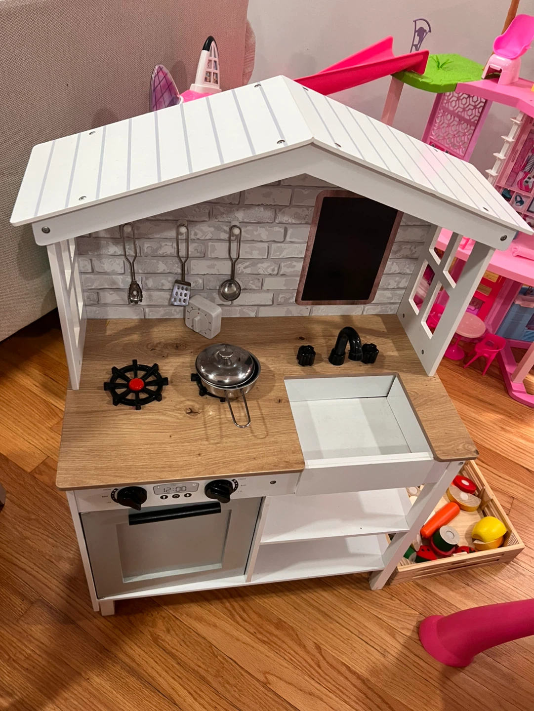 Wooden Play Kitchen with Accessories