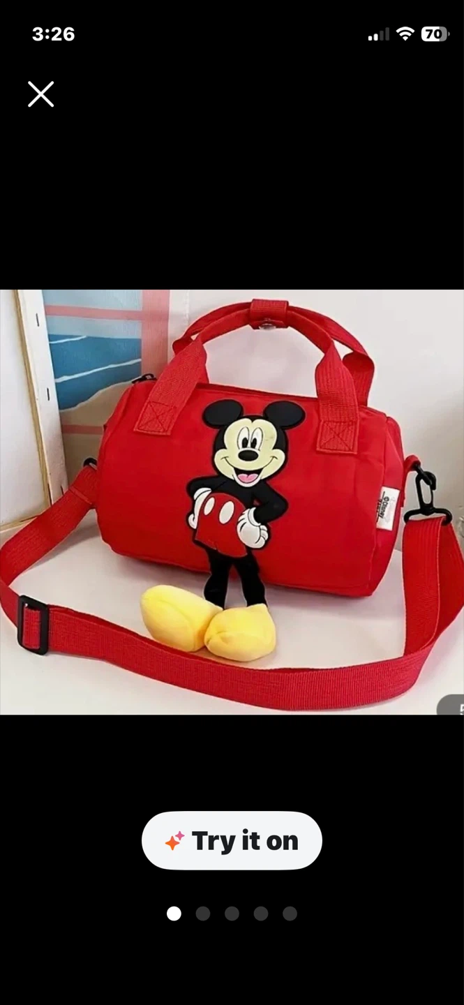 Kids Red Mickey Mouse Duffle Bag
