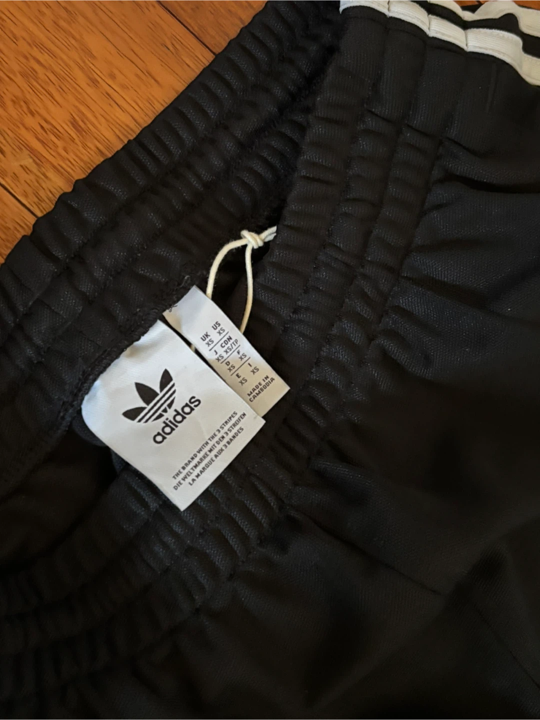 Adidas Black Track Pants with White Stripes - Size XS - photo 3
