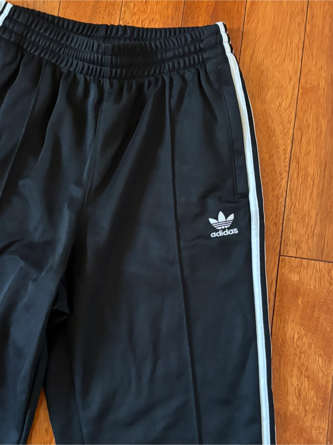 Adidas Black Track Pants with White Stripes - Size XS - photo 2