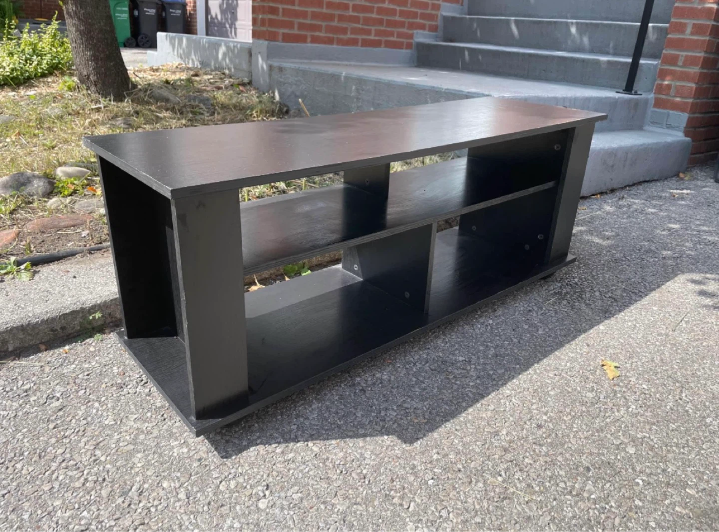 Black Entertainment Unit with Shelves - photo 2