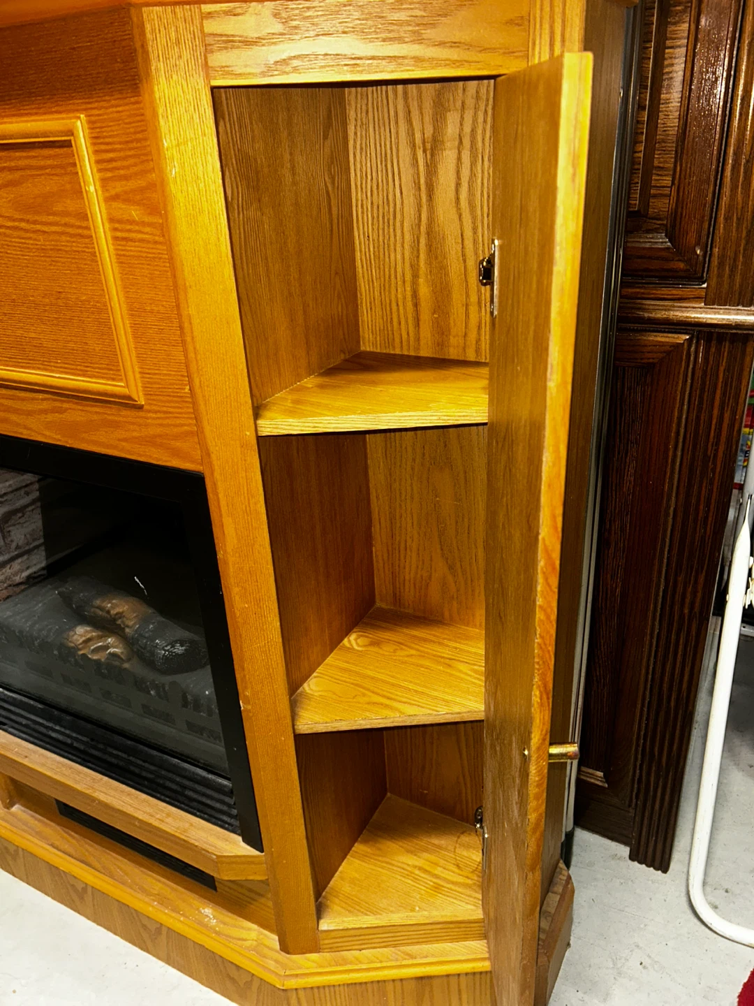 Wooden Corner Electric Fireplace - photo 3
