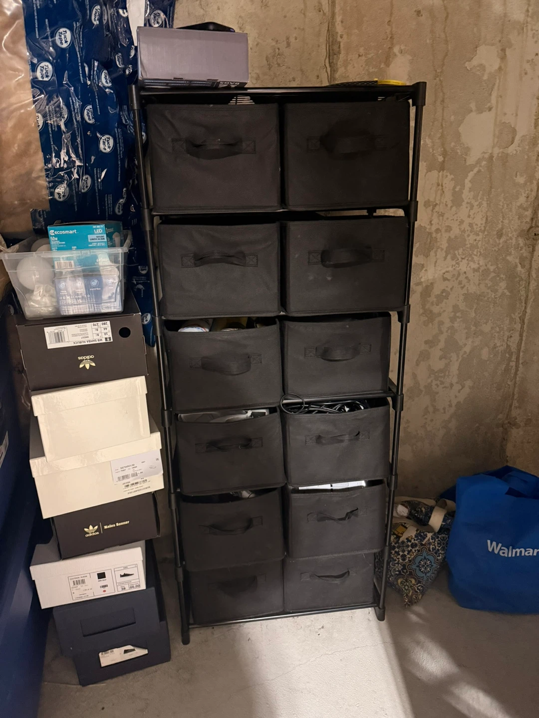 Black 12-Cube Storage Organizer with Fabric Bins