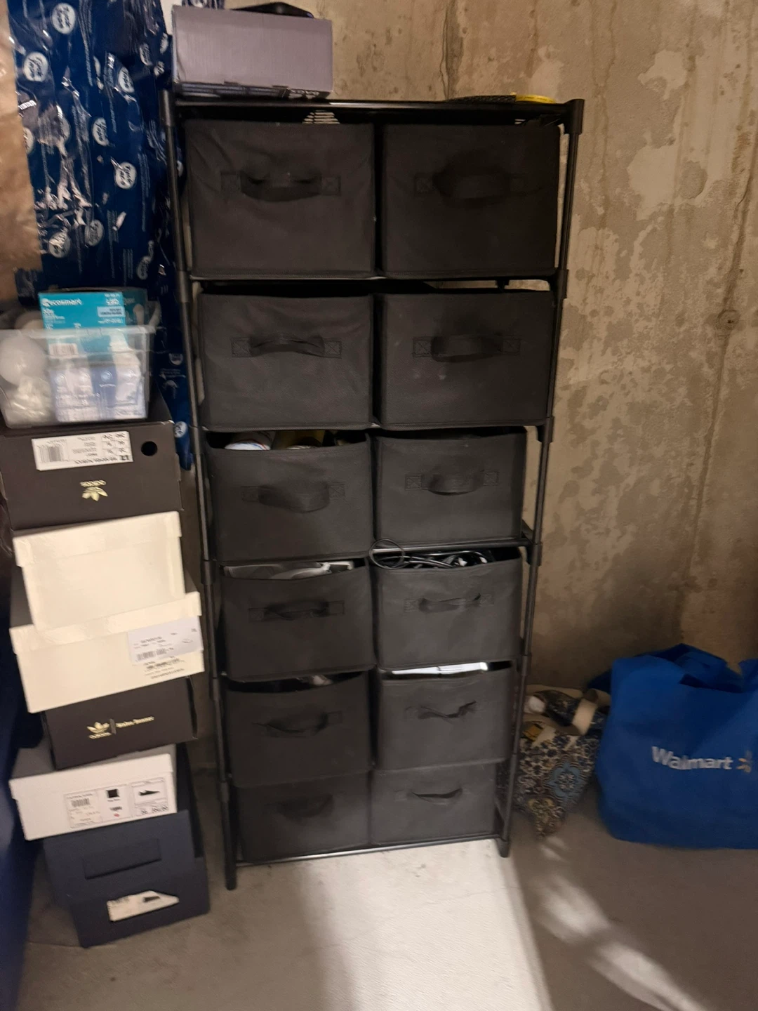 Black 12-Cube Storage Organizer with Fabric Bins - photo 2