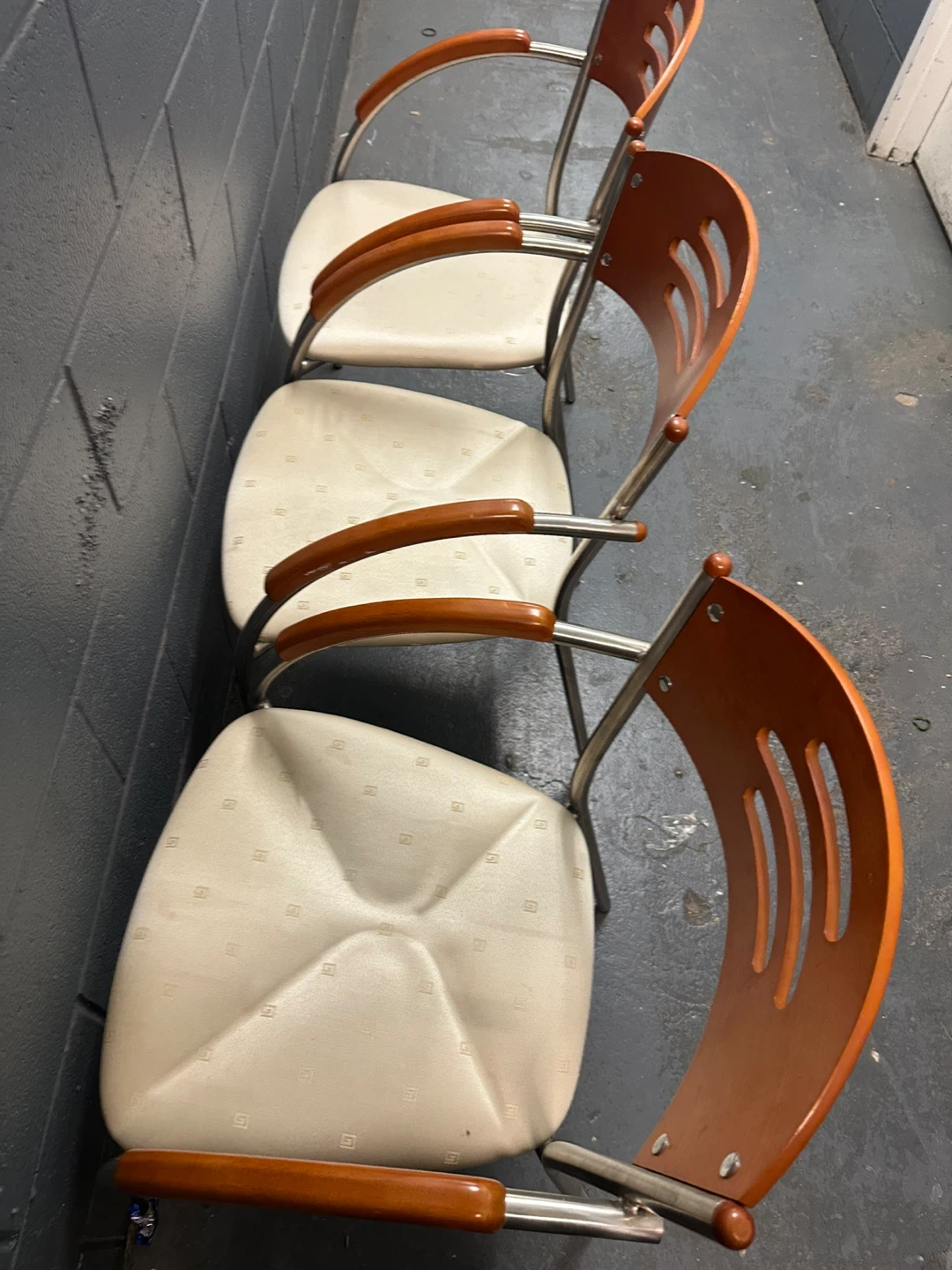Set of 3 Wood and Metal Accent Chairs - photo 3