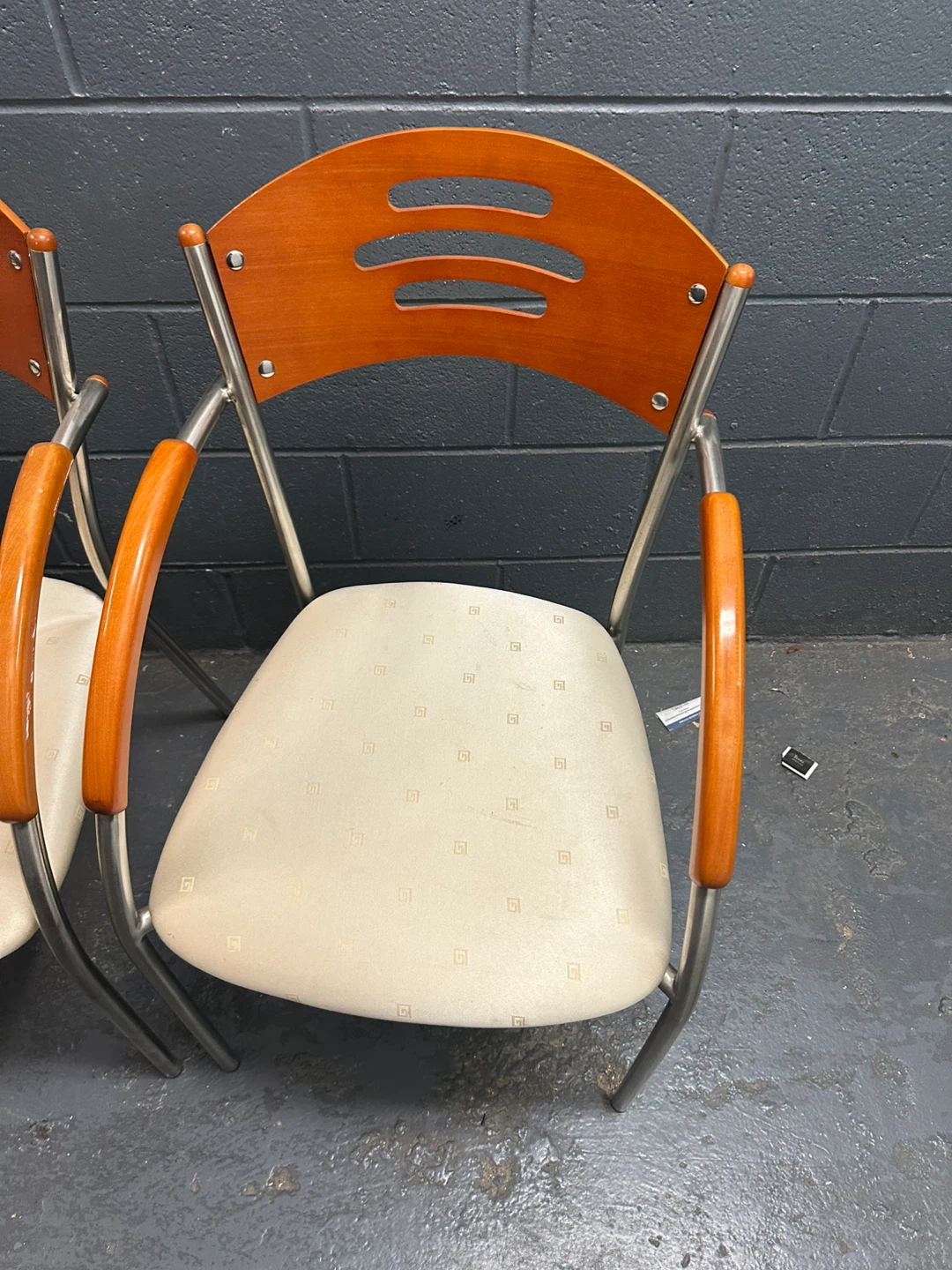 Set of 3 Wood and Metal Accent Chairs - photo 2