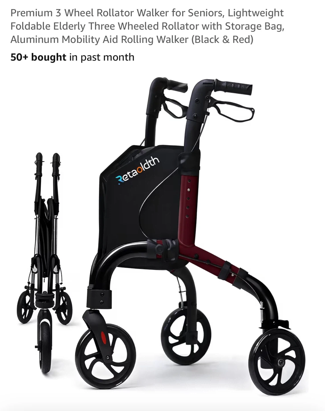 Retaoldth 3-Wheel Rollator Walker - photo 2