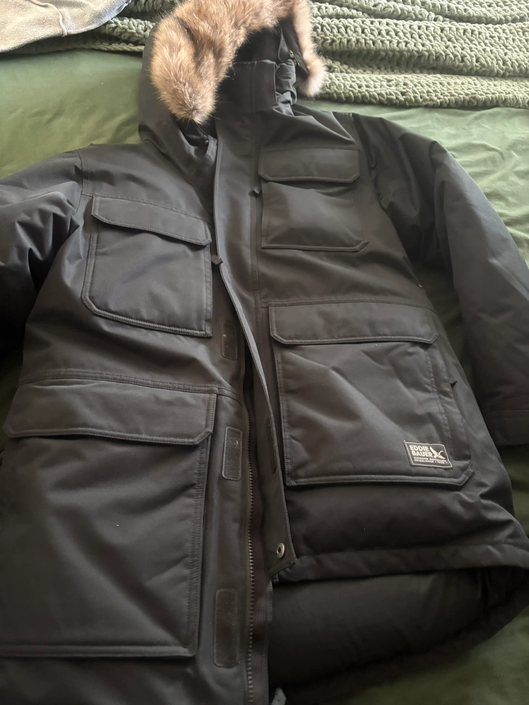 Eddie Bauer Down 650 Parka Jacket - Black - Size M