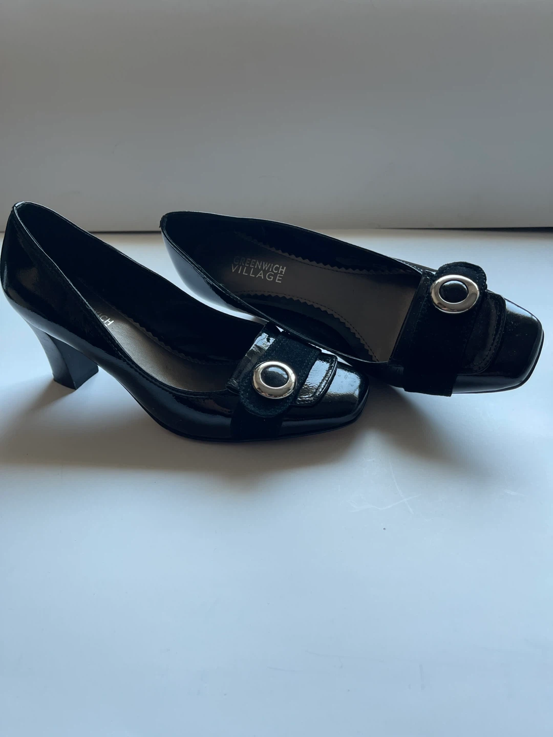 Greenwich Village Black Patent Heels