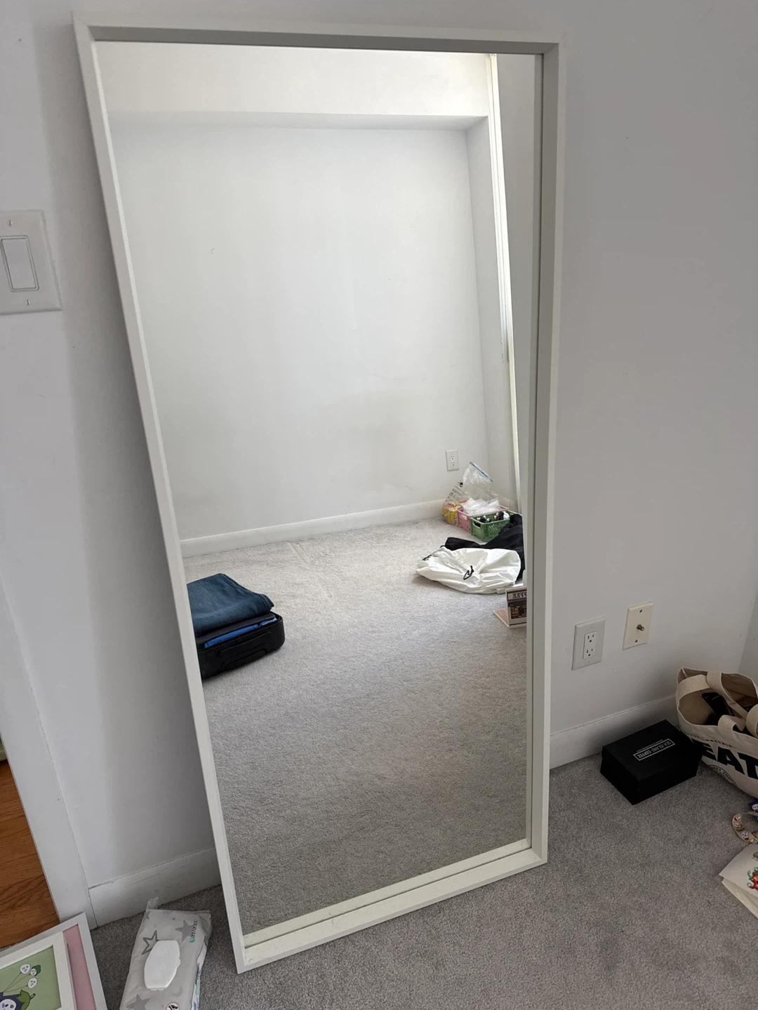 Full length IKEA white framed mirror