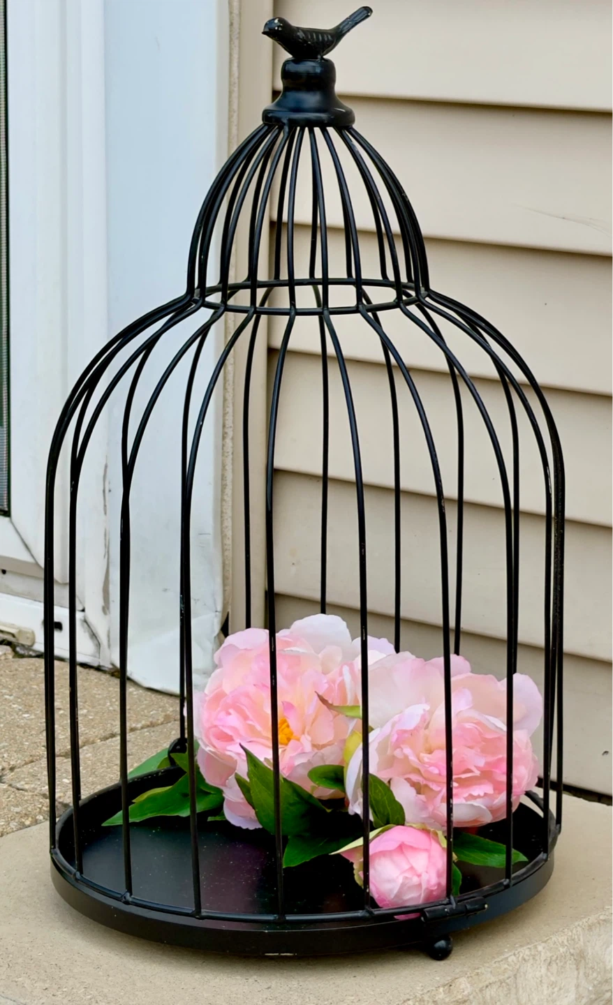 LARGE BLACK DECORATIVE BIRDCAGE