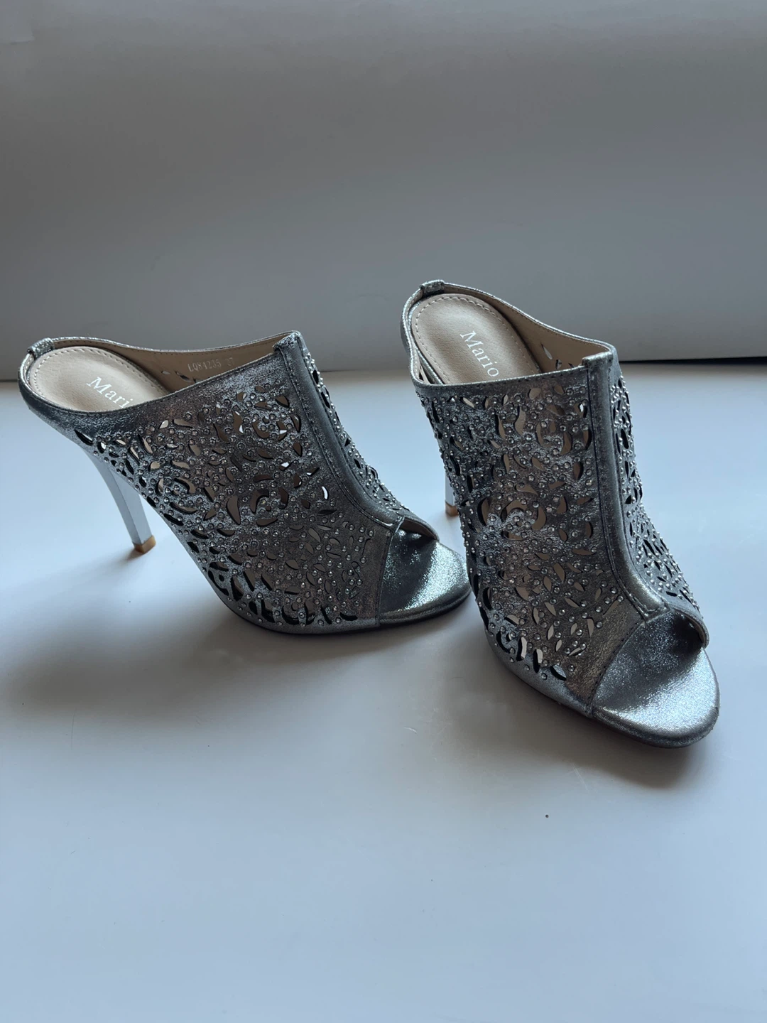 Mario D’boro Embellished Silver Heels