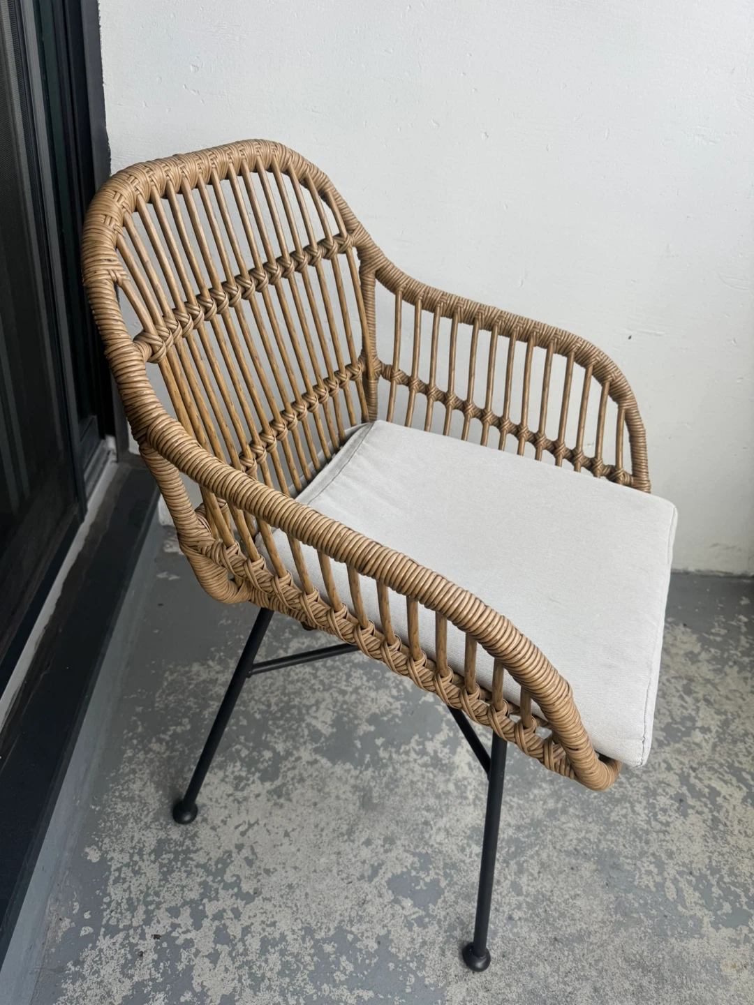 Set of 2 Wicker Patio Chairs w/ Cushions - Modern Balcony Setup