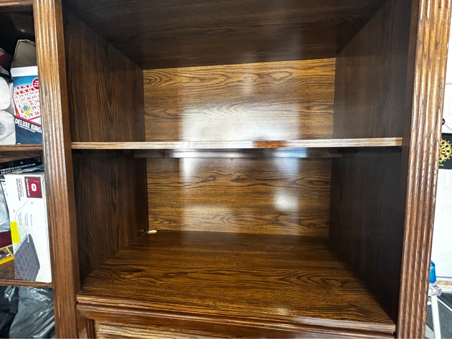 Dark Wood Bookshelf with Cabinet - photo 3