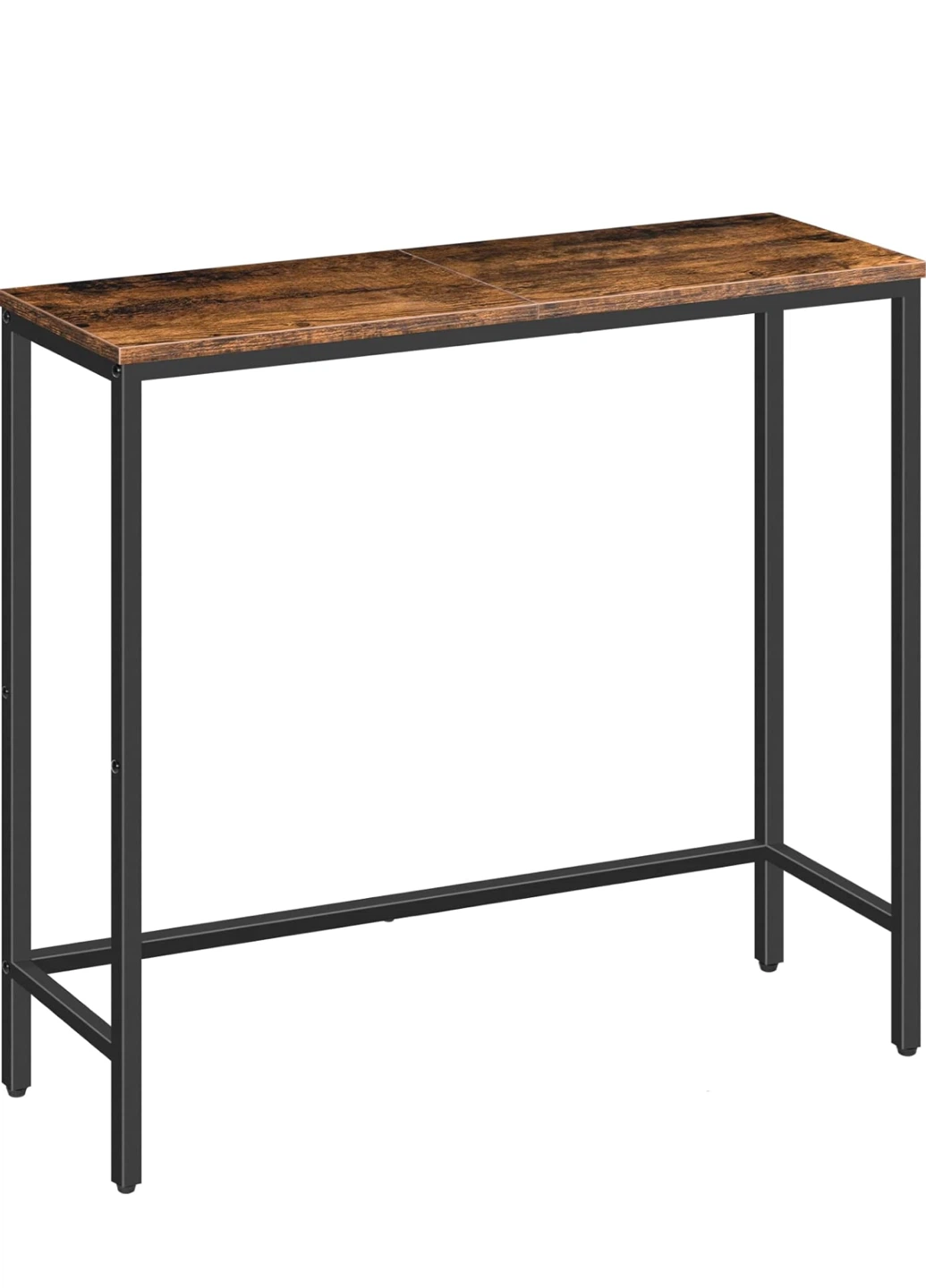 Rustic Brown Bar Table with Black Metal Frame