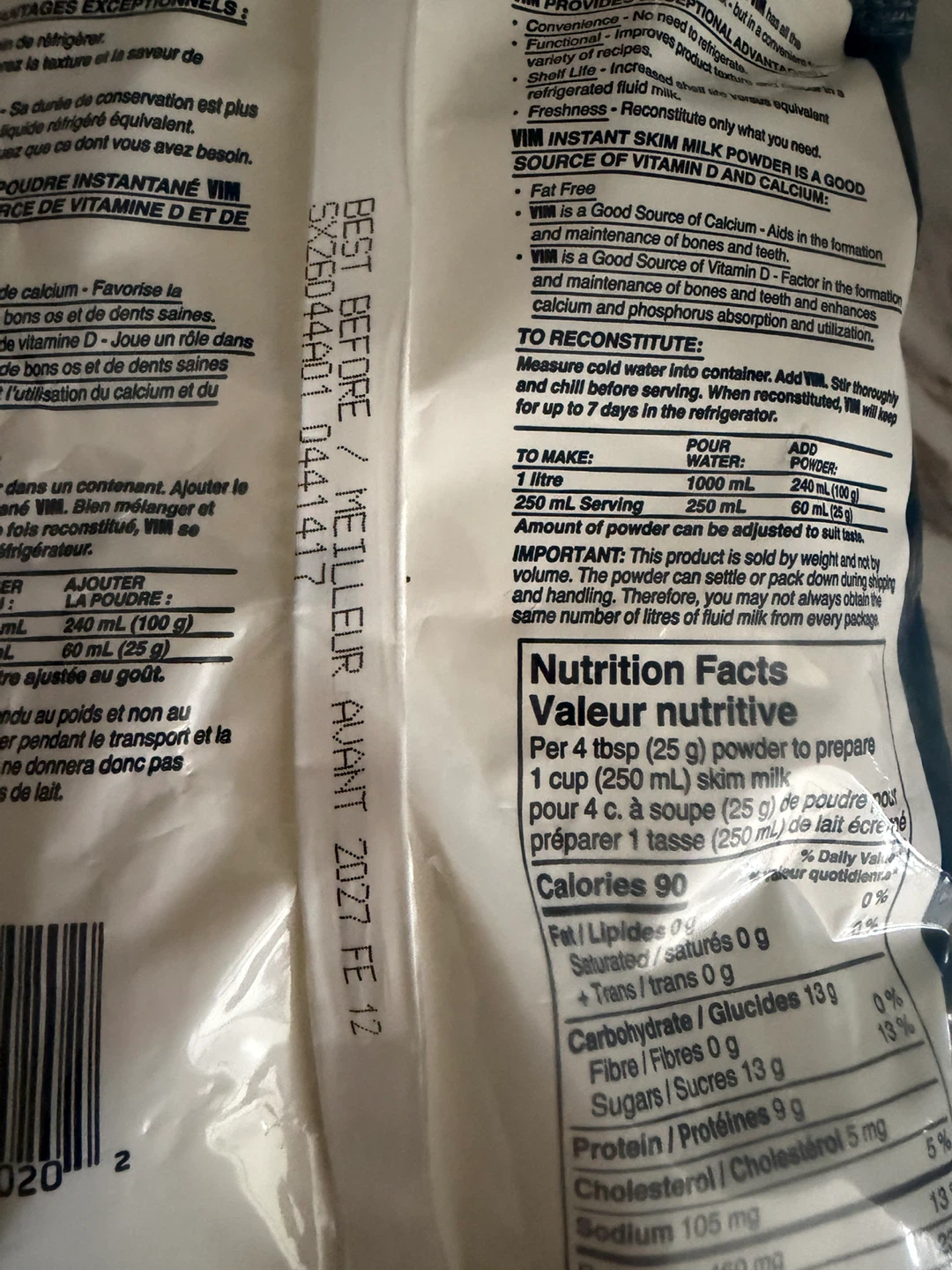 Vim Instant Skim Milk Powder 500g - photo 2