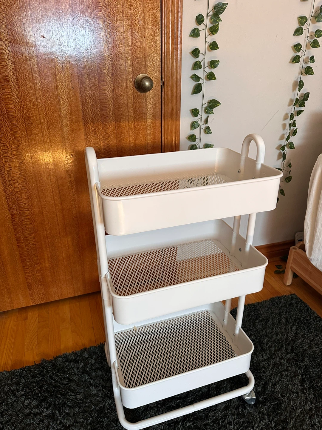 Type A White 3-Tier Rolling Cart