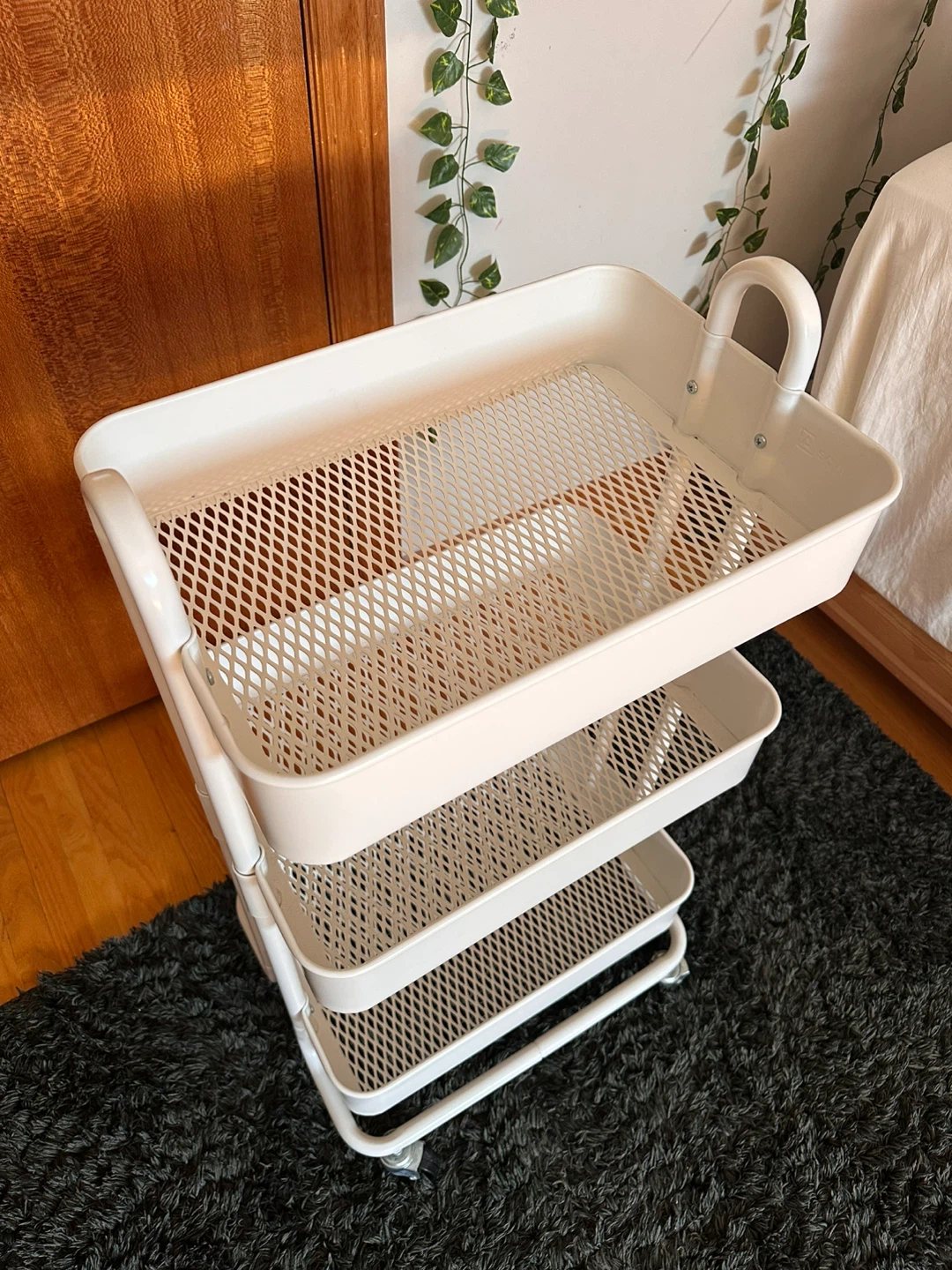 Type A White 3-Tier Rolling Cart - photo 2