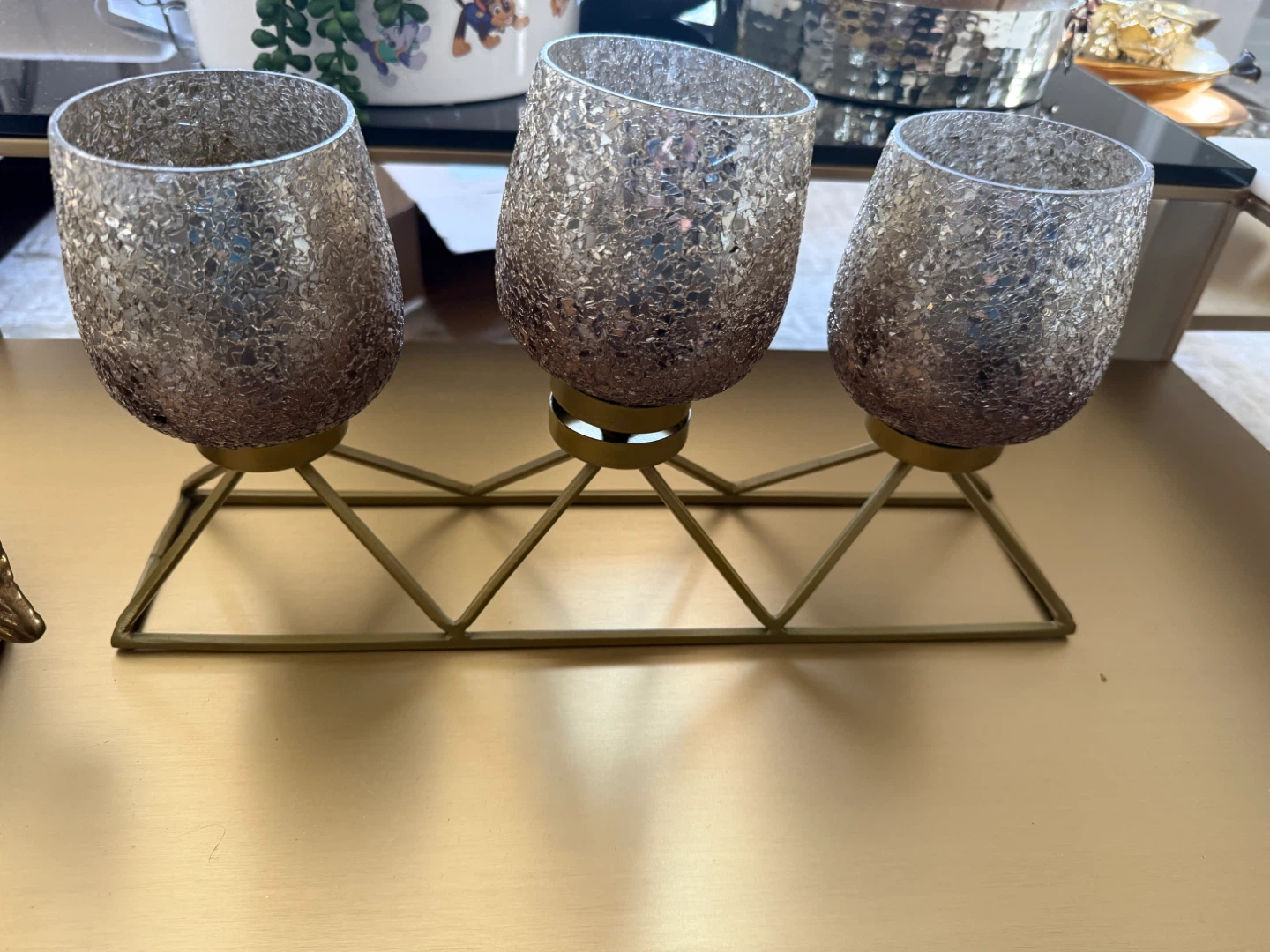 Glass Votive Candle Holder Set - 3 Piece