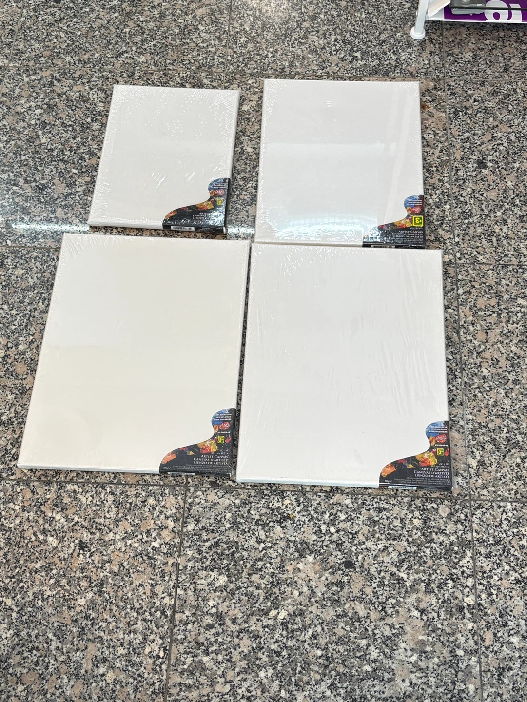 4 x Blank Stretched Canvases for Painting